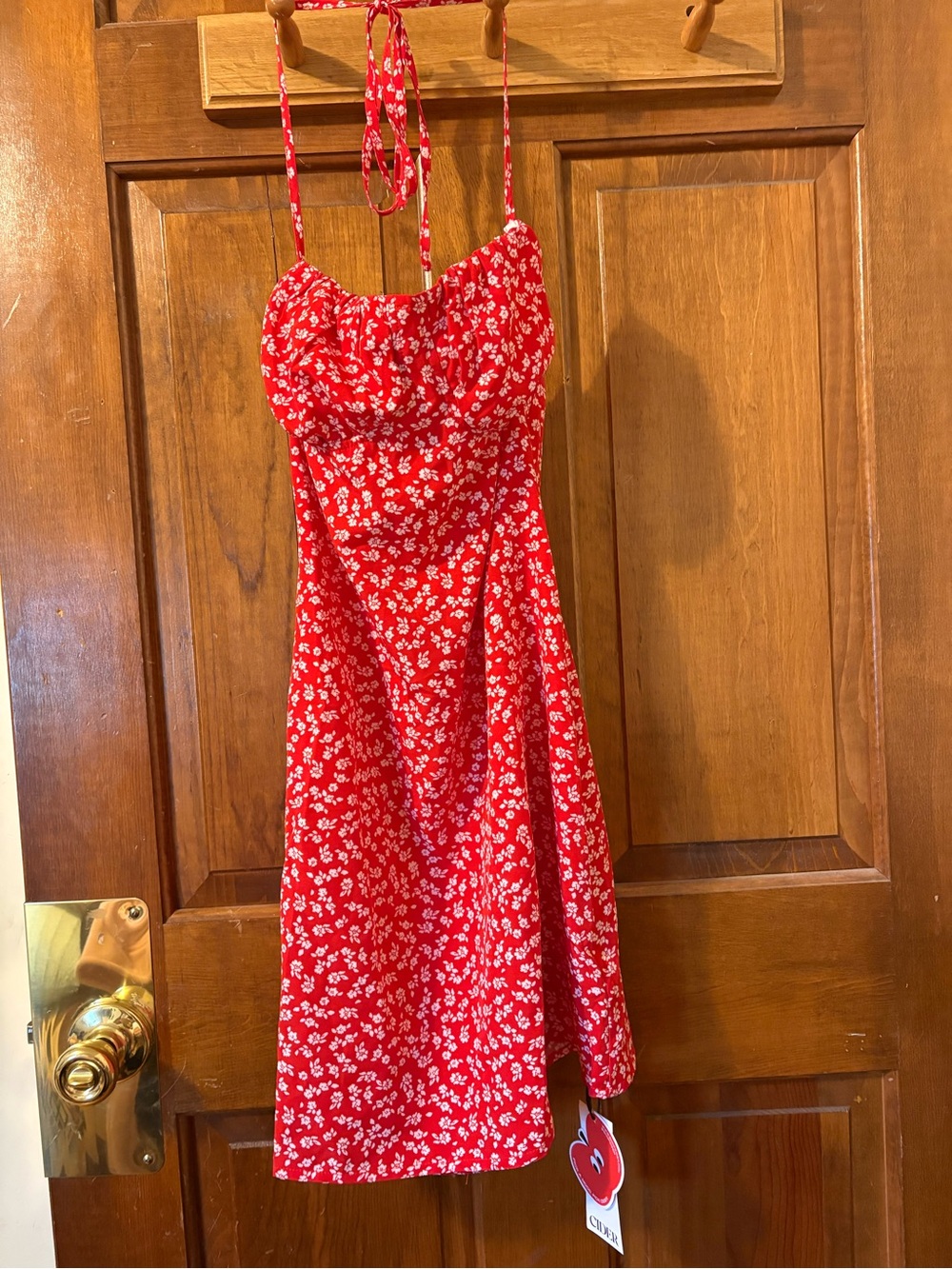 Red Floral halter neck Sundress